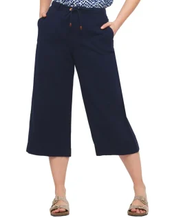 Hot Pantacourt marine coton Pantacourts