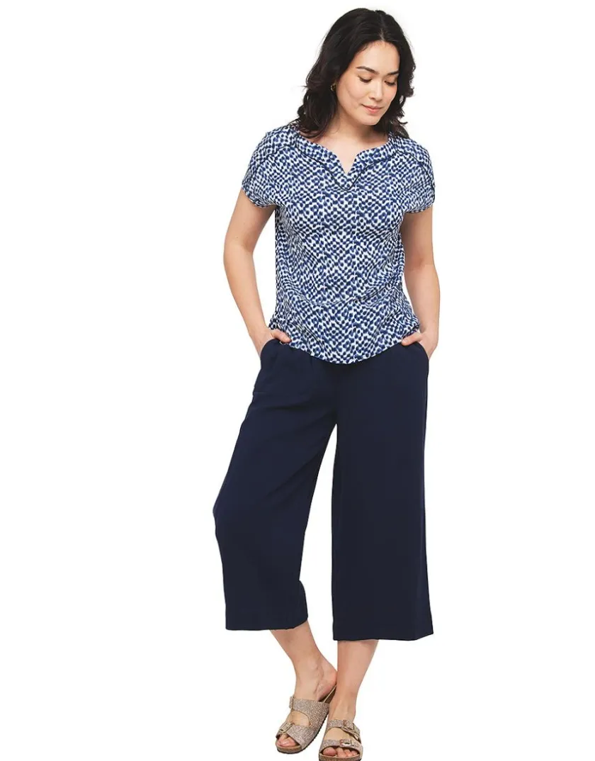 Hot Pantacourt marine coton Pantacourts