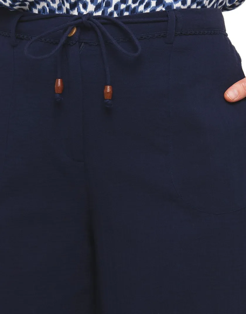 Hot Pantacourt marine coton Pantacourts