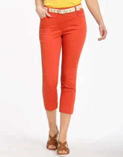 Sale Pantacourt rouge stretch Pantacourts