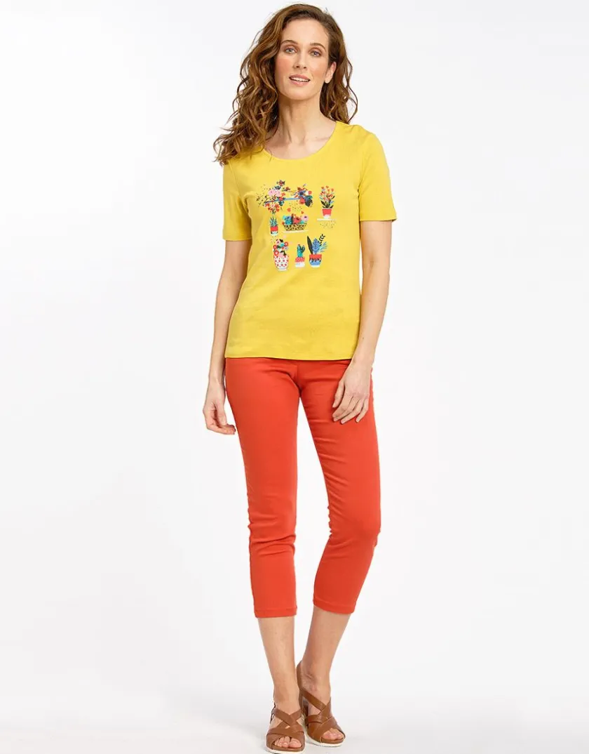 Sale Pantacourt rouge stretch Pantacourts