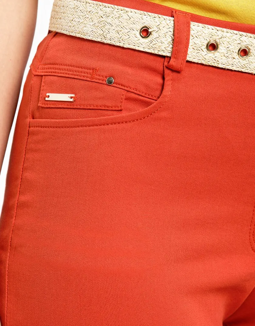 Sale Pantacourt rouge stretch Pantacourts
