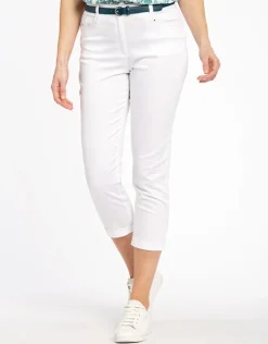 Outlet Pantacourt stretch blanc Pantacourts|Pantalons
