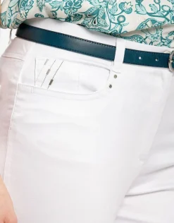 Outlet Pantacourt stretch blanc Pantacourts|Pantalons