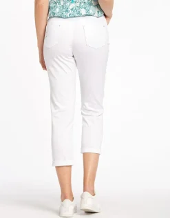 Outlet Pantacourt stretch blanc Pantacourts|Pantalons