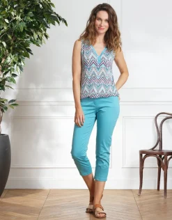 Best Pantacourt stretch bleu Pantacourts