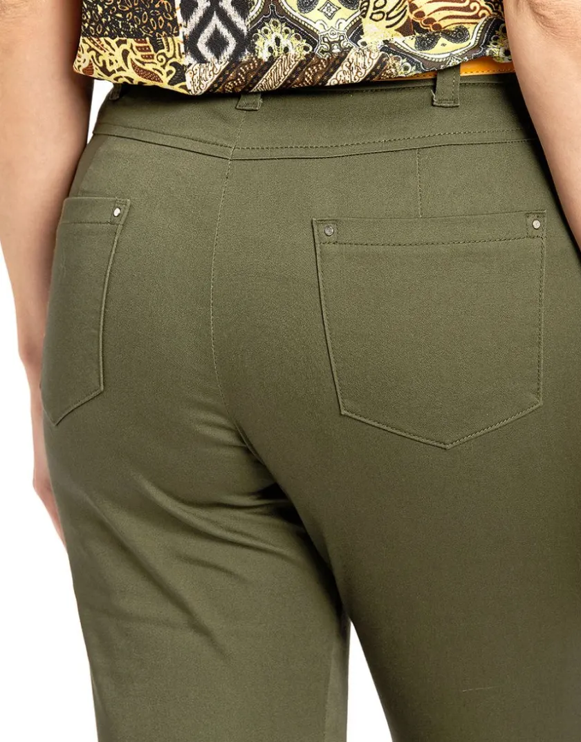 Sale Pantacourt stretch kaki Pantacourts|Pantalons