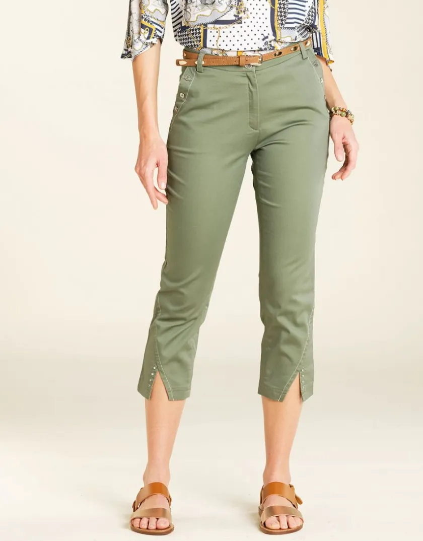 New Pantacourt stretch kaki Pantacourts|Pantalons