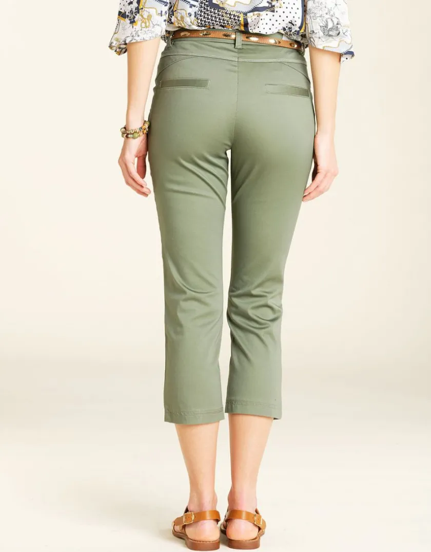 New Pantacourt stretch kaki Pantacourts|Pantalons