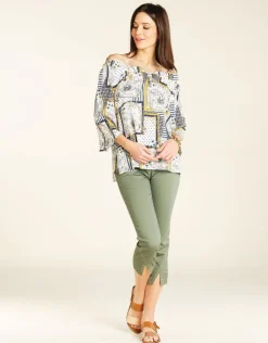New Pantacourt stretch kaki Pantacourts|Pantalons
