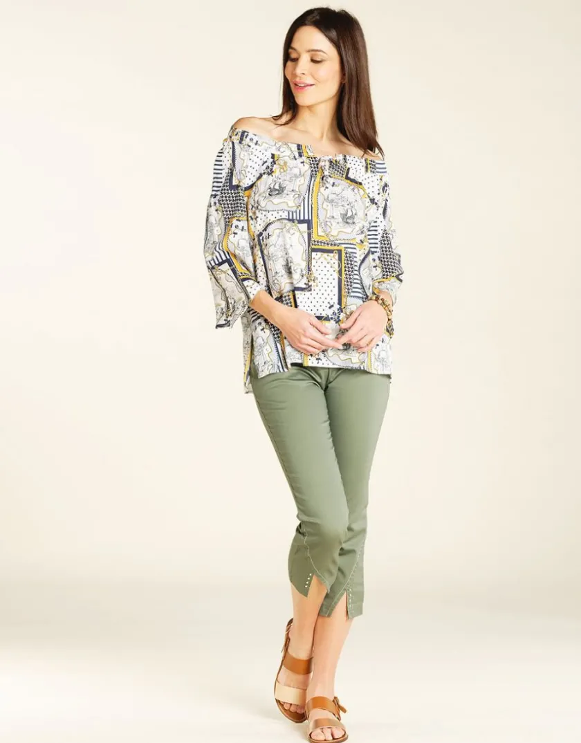 New Pantacourt stretch kaki Pantacourts|Pantalons