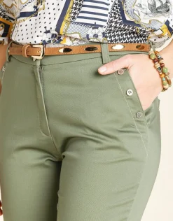 New Pantacourt stretch kaki Pantacourts|Pantalons