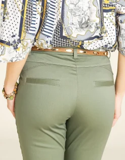 New Pantacourt stretch kaki Pantacourts|Pantalons