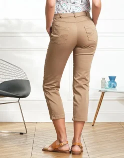 Outlet Pantacourt stretch marron Pantacourts
