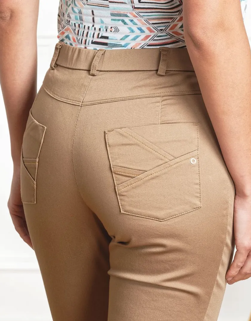 Outlet Pantacourt stretch marron Pantacourts