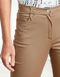 Outlet Pantacourt stretch marron Pantacourts