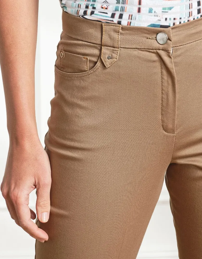 Outlet Pantacourt stretch marron Pantacourts