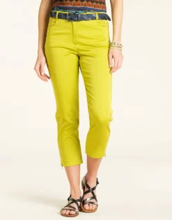 Sale Pantacourt stretch vert Pantacourts
