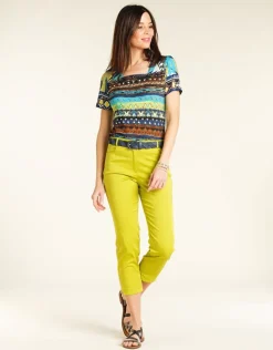Sale Pantacourt stretch vert Pantacourts