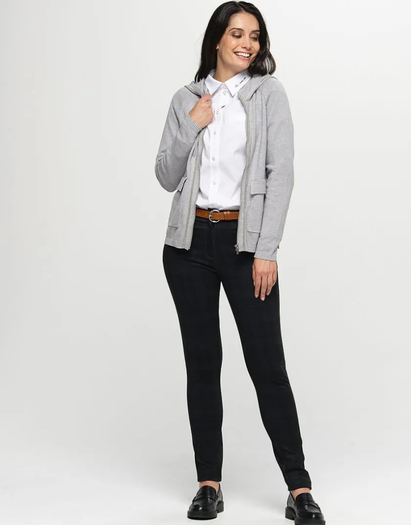 New Pantalon à carreaux gris Slims|Pantalons
