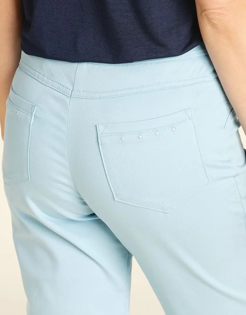 Outlet Pantalon bleu élastiqué Ajustés|Pantalons