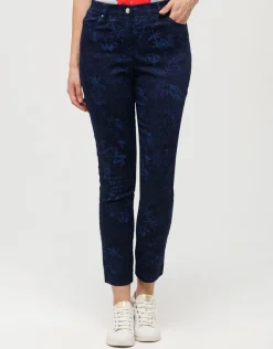 Fashion Pantalon bleu motifs 7/8e Slims|Pantalons