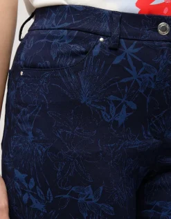 Fashion Pantalon bleu motifs 7/8e Slims|Pantalons