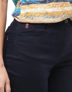 New Pantalon bleu slim coton Ajustés|Slims