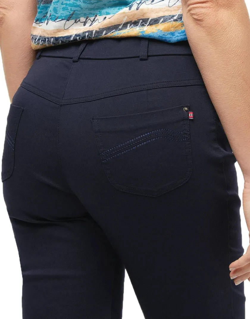 New Pantalon bleu slim coton Ajustés|Slims