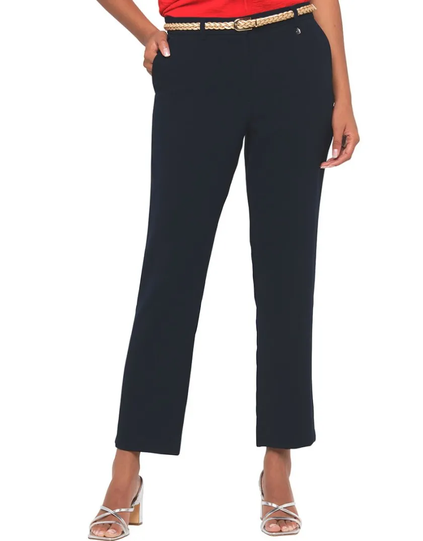 Sale Pantalon chic bleu marine Droits|Pantalons