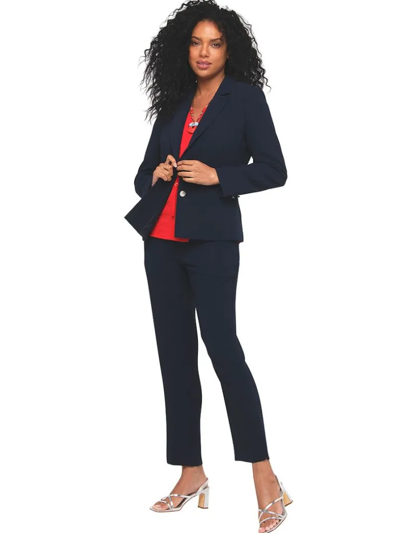 Sale Pantalon chic bleu marine Droits|Pantalons