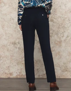 New Pantalon chic marine Droits|Pantalons