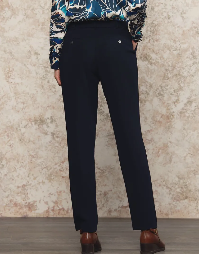 New Pantalon chic marine Droits|Pantalons