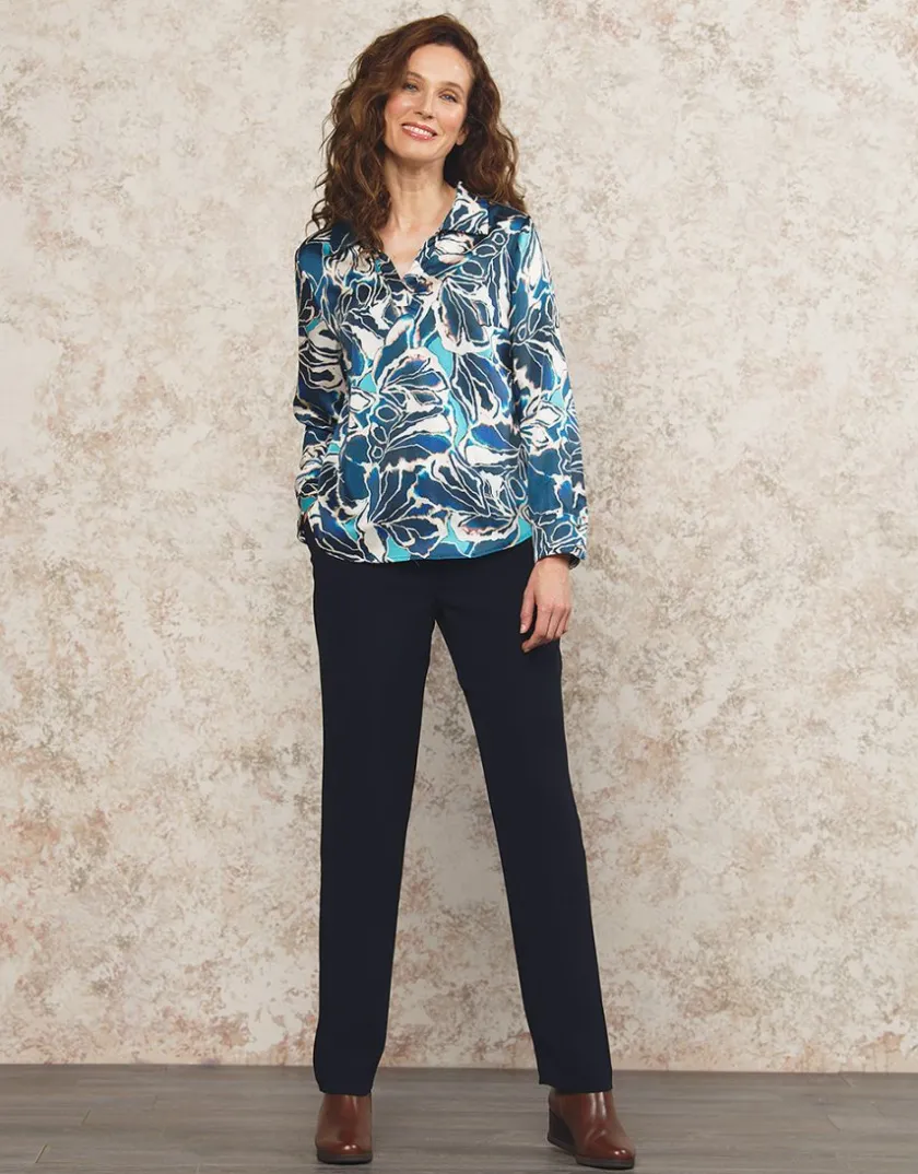 New Pantalon chic marine Droits|Pantalons