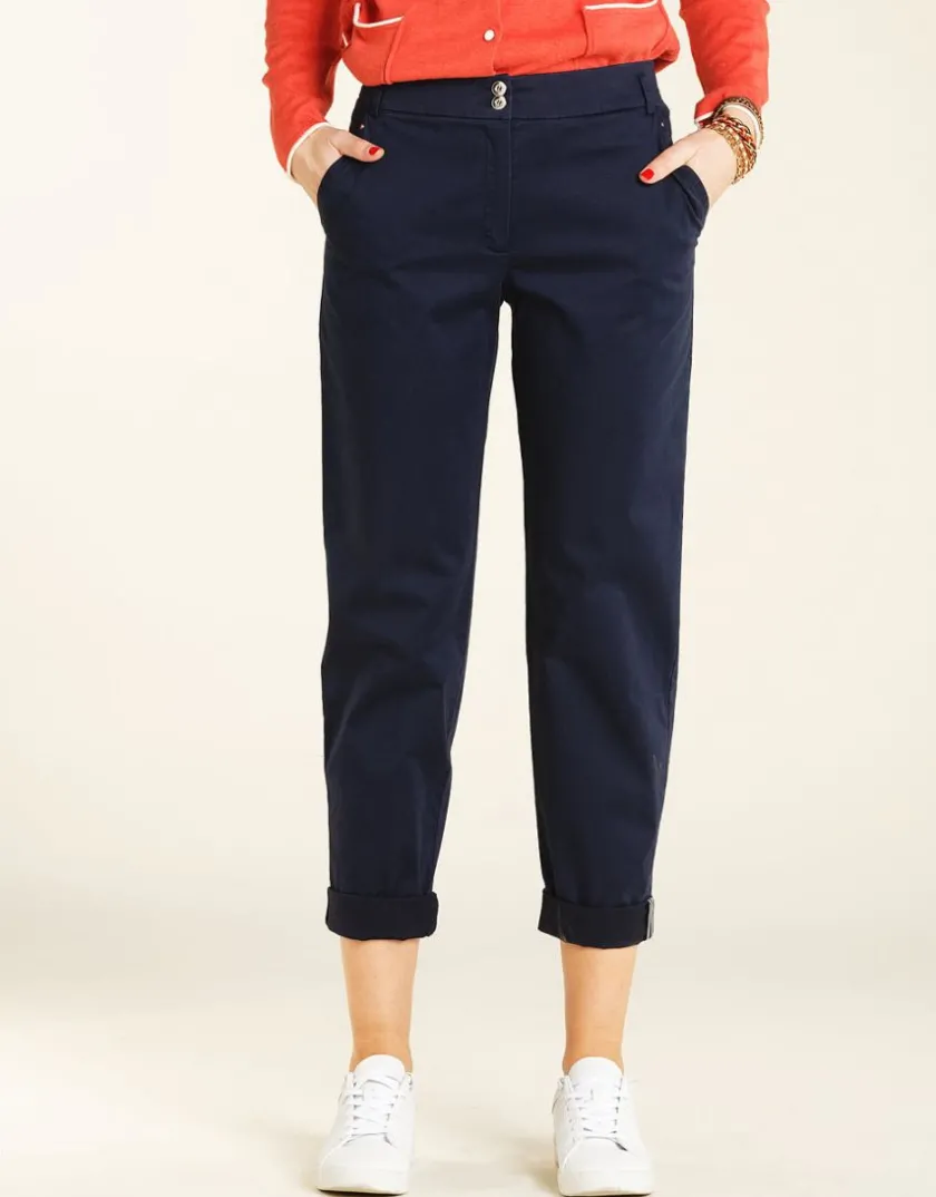 Hot Pantalon chino marine Droits|Pantalons
