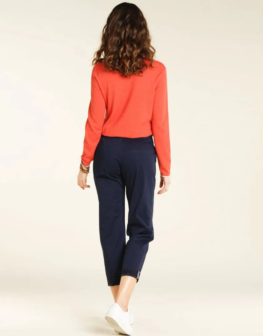 Hot Pantalon chino marine Droits|Pantalons