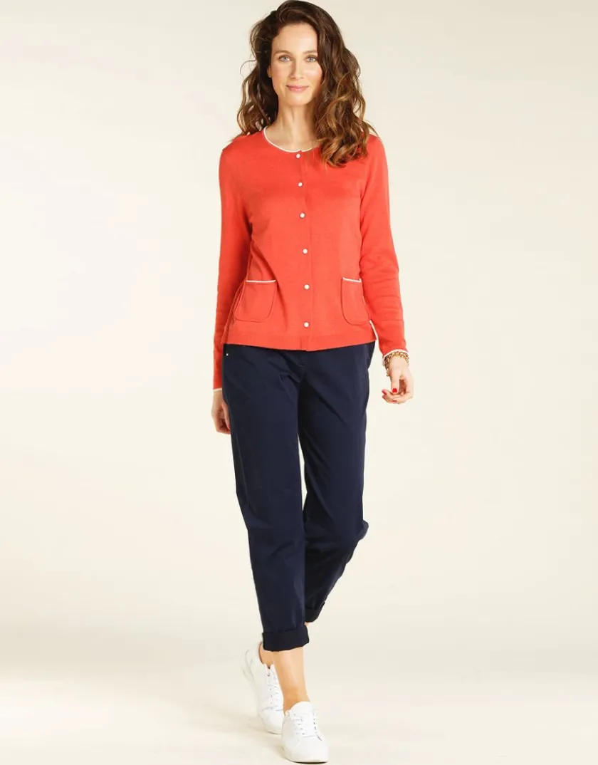 Hot Pantalon chino marine Droits|Pantalons
