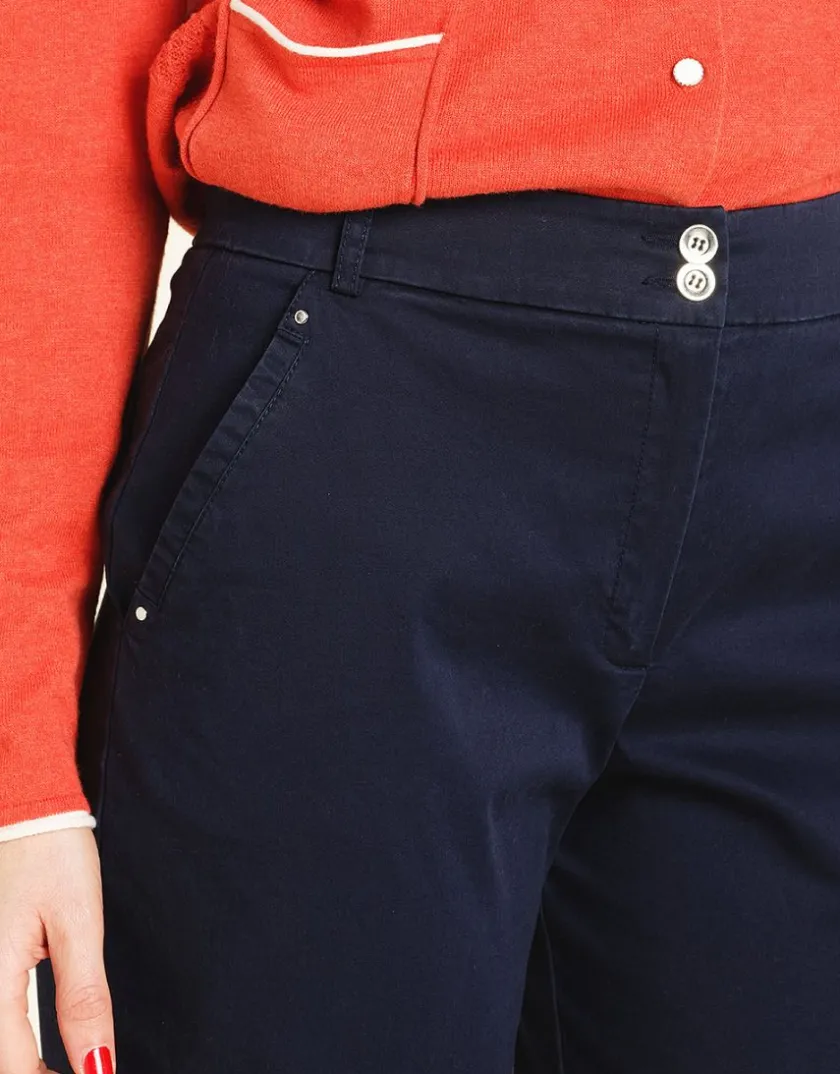 Hot Pantalon chino marine Droits|Pantalons