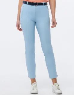 Outlet Pantalon coton bleu ciel Ajustés|Pantalons