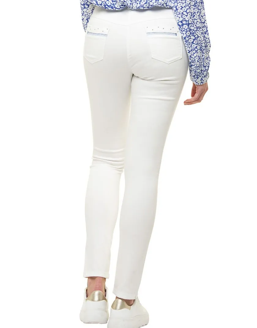 New Pantalon coton écru Slims|Pantalons
