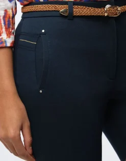 Sale Pantalon coton marine Ajustés|Pantalons