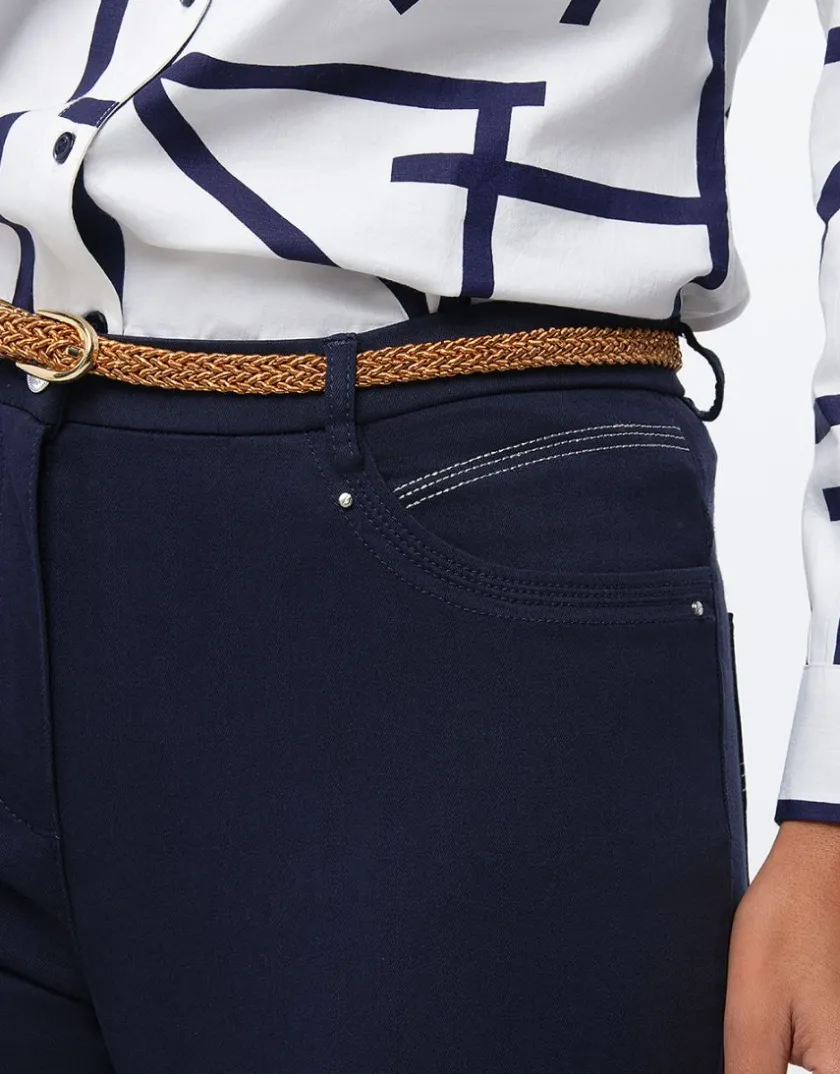 Online Pantalon coton marine Ajustés|Pantalons