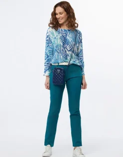 New Pantalon coton émeraude Ajustés|Pantalons