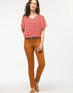 Sale Pantalon coton orangé Slims|Pantalons