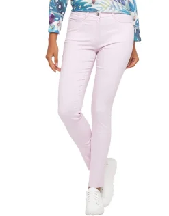Best Pantalon coton rose clair Slims|Pantalons
