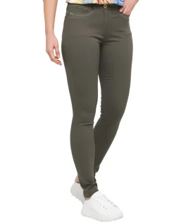 Clearance Pantalon coton vert kaki Slims|Pantalons