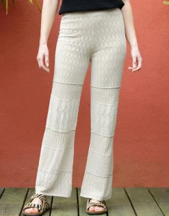 Best Pantalon crochet beige Larges|Pantalons