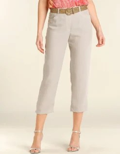 Discount Pantalon droit 7/8e beige Droits|Pantalons