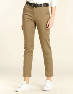 Online Pantalon 7/8e beige taupe Ajustés|Pantalons