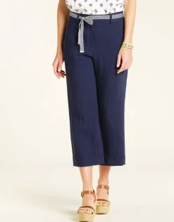 Hot Pantalon 7/8e bleu marine Larges|Pantalons